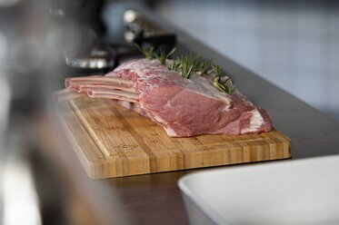 Frenched rack with fresh herbs and garlic
