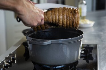 Remove the roulade from the casserole dish