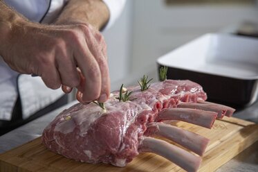 Stuff the slits with fresh herbs and garlic