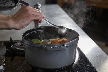 Spoon the vegetables and liquid over the veal.