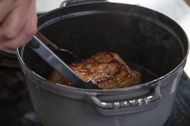 Pot-roast the veal