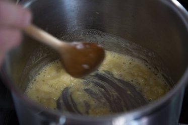 Heat the butter until it bubbles