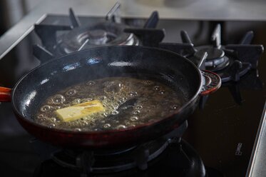 Heat the butter until it bubbles 